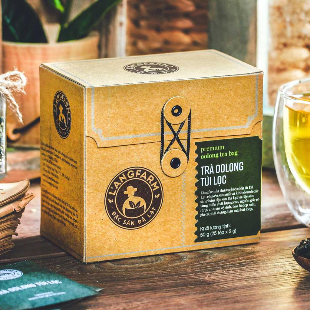 Trà oolong túi lọc L'angfarm, 25 tép, hộp, mẫu quấn dây kraft