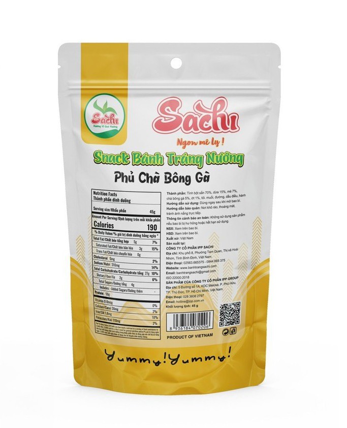 Bánh Tráng  Nướng Trộn Chà Bông Gà Sachi 45gram