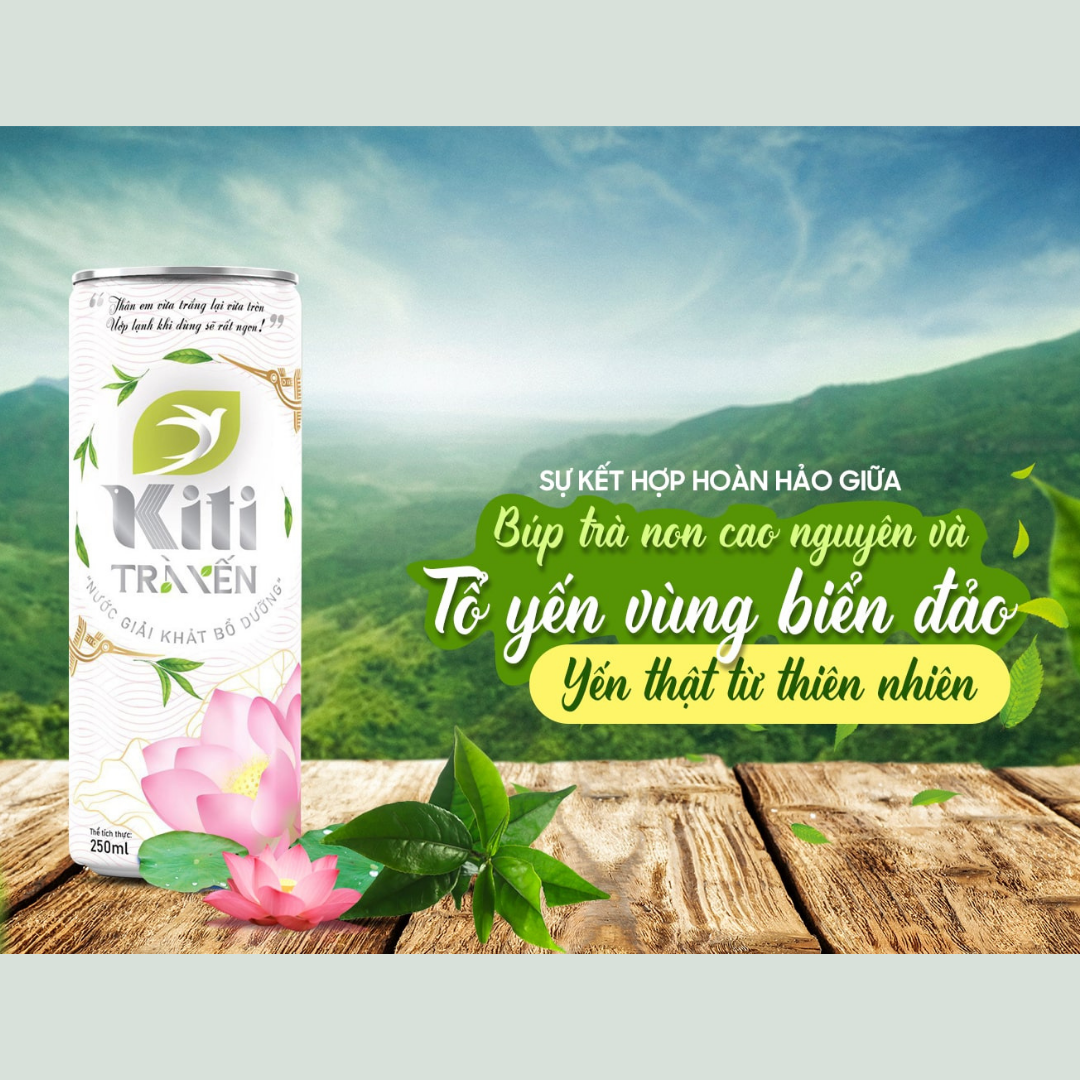 TRÀ YẾN KITI HƯƠNG SEN - &quot;PHÚC LỘC&quot; THÙNG 6 LON(250ml/lon)