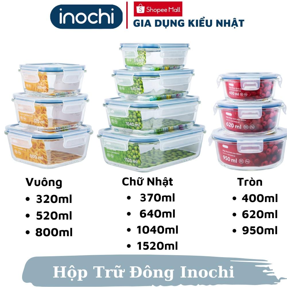 Hộp đựng cơm thủy tinh giữ nhiệt đựng 2 3 Ngăn Thực Phẩm Nikko inochi trữ đông giữ nhiệt cho dân văn phòng