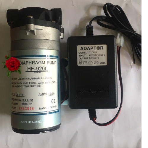 BỘ BƠM HEADON VÀ ADAPTER 36V DÙNG CHO MÁY LỌC CÔNG SUẤT LỚN,HỆ THỐNG PHUN SƯƠNG 50-70PEC