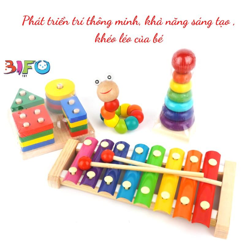 Đồ chơi bằng gỗ thông minh, giáo cụ Montessori phát triển tư duy cho bé