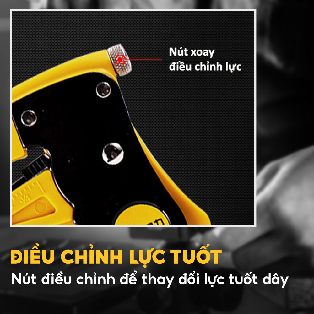 Kềm tuốt vỏ dây điện mỏ quạ Deli DL2003