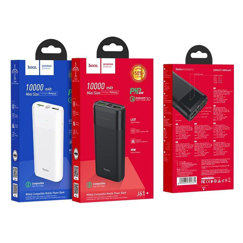 Pin Sạc Dự Phòng Hoco J61 -  Dugn Lượng 10.000 mAh PD + QC3.0 - Hàng Chính hãng