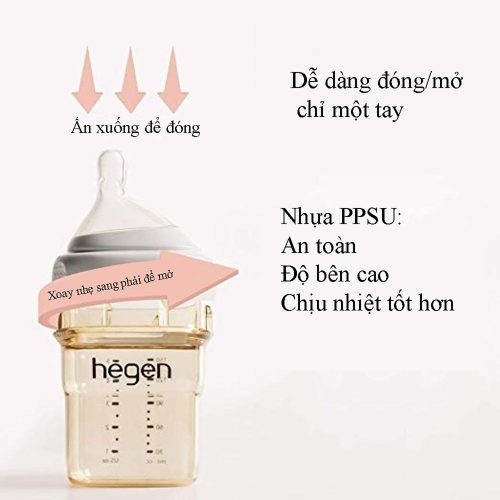 Bình sữa PPSU Hegen cao cấp chính hãng có tem nhập khẩu 150ml/240ml/330ml