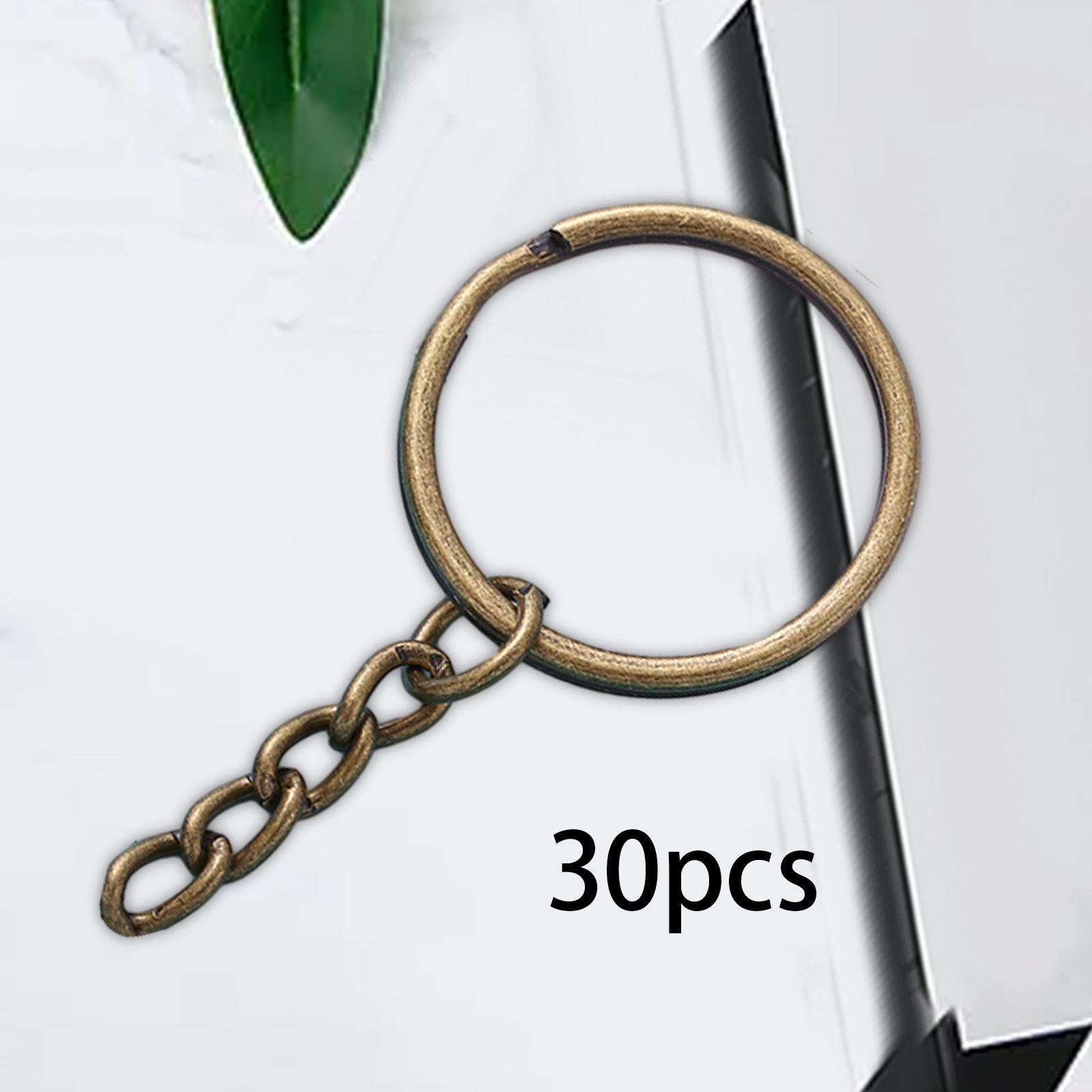 30Pcs Split Keyrings with Chain 1" 25mm Keychain Rings Key Chain Rings Set for DIY Crafts