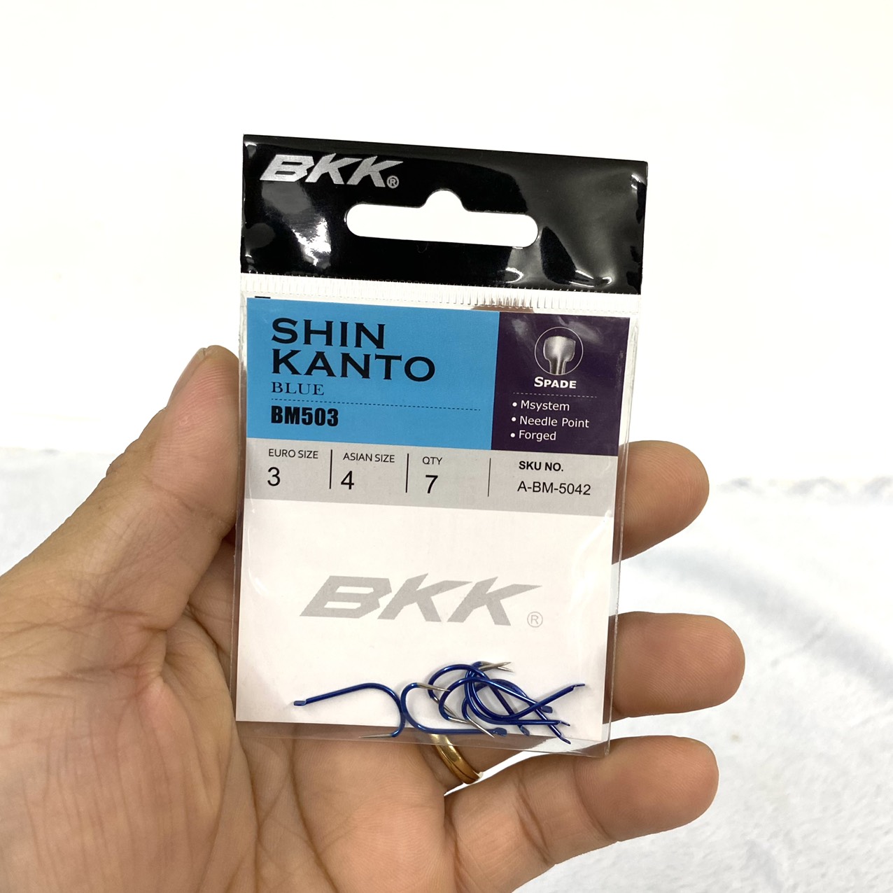 Lưỡi Câu Cá Không Ngạnh BKK Shinkanto Lưỡi Xanh, Mũi Trắng Siêu Cứng, Bén Dùng Câu Đơn Đài