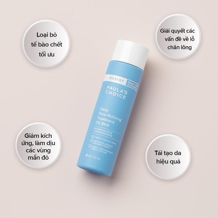BHA Se Khít Lỗ Chân Lông Cho Da Dầu Lão Hóa Paula's Resist Daily Pore Refining Treatment 2% BHA