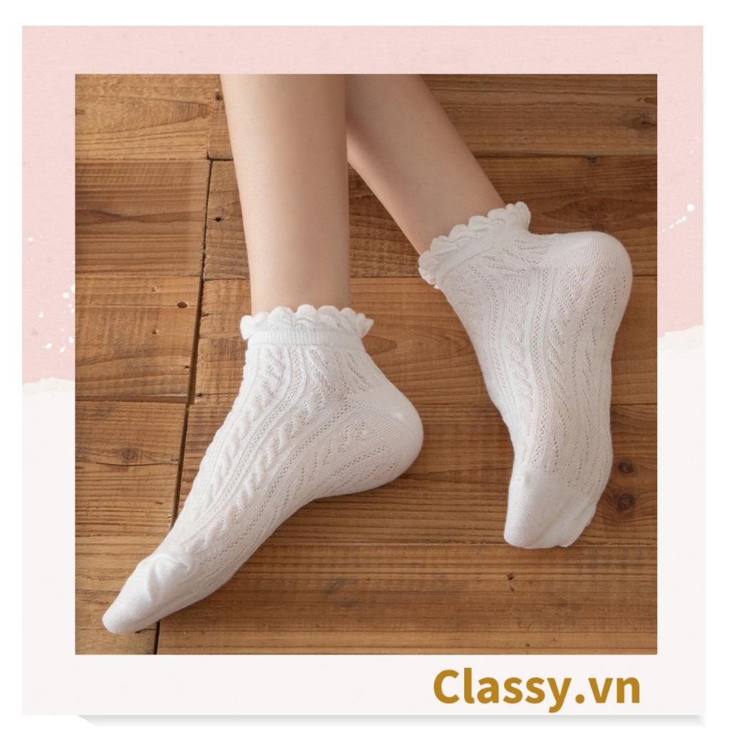 Classy Tất sọc gân, bo chun ở cổ, siêu êm, siêu giữ ấm G1432