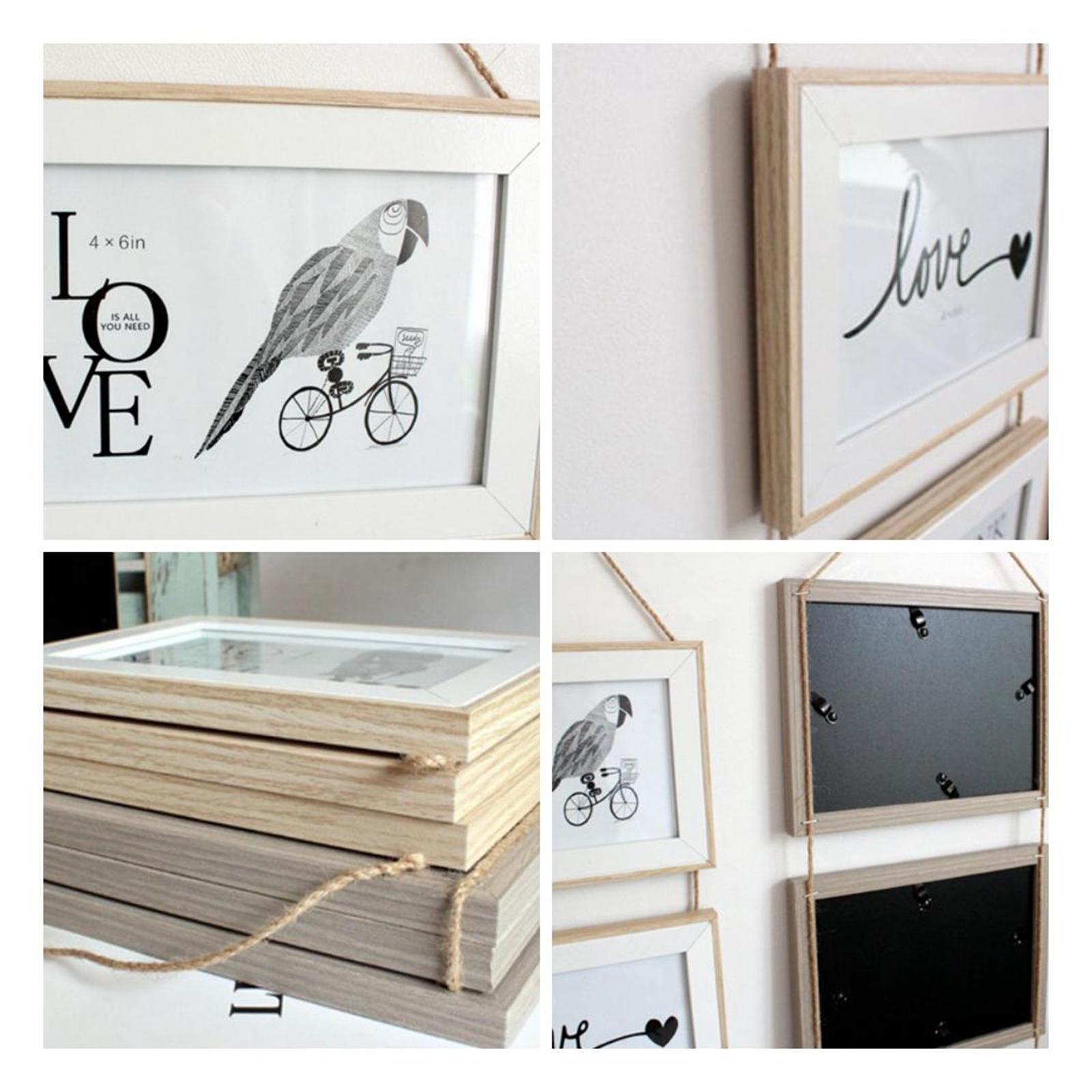3x 4x6 inch / 5x7 inch Picture Frames for Wall Hanging 6 inch  wood color