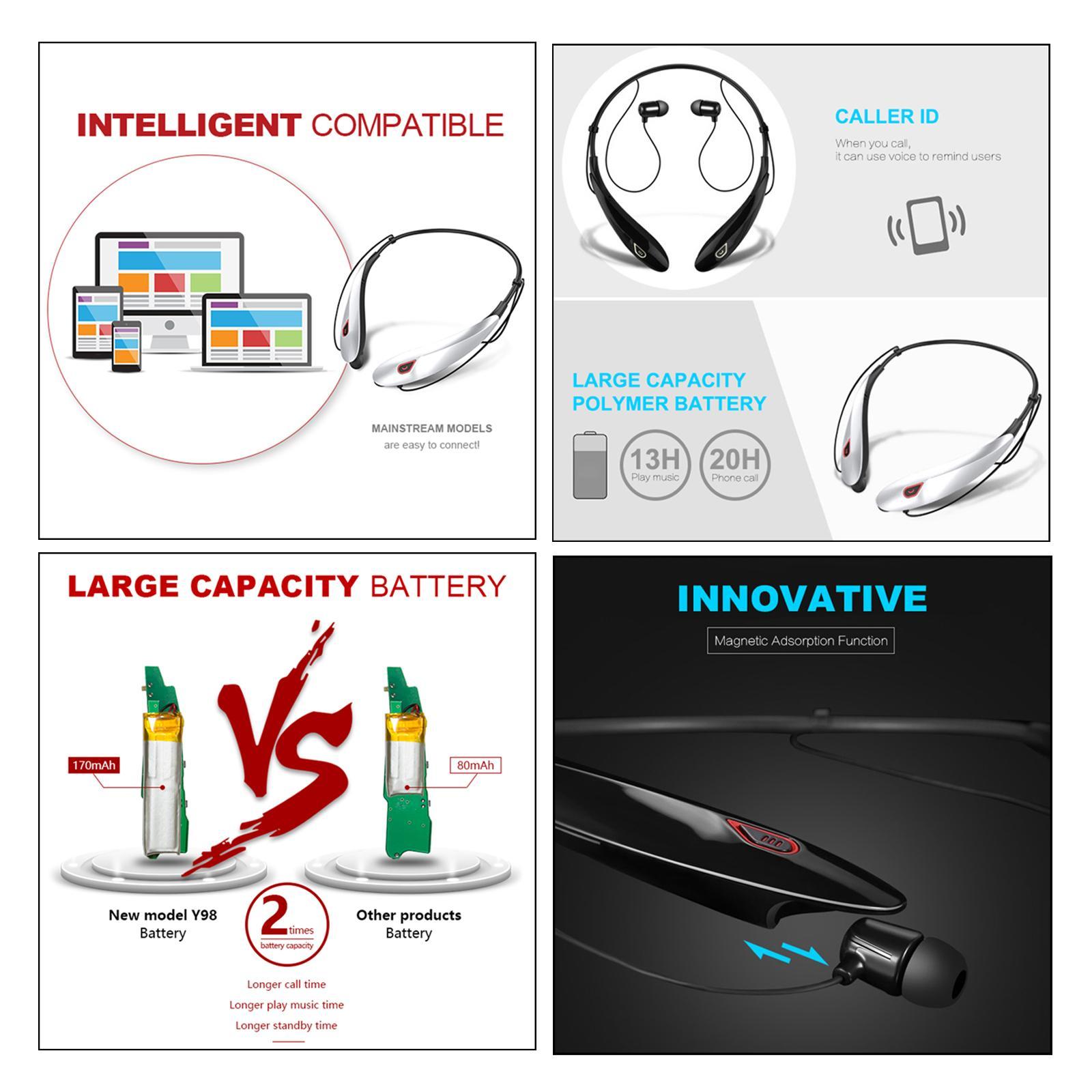 Neckband Bluetooth Headphones   Earphones with Mic Red