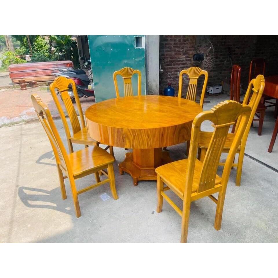 Bàn ăn hộp tròn 6 ghế