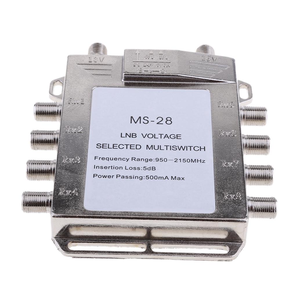 Satellite Switch Max 8 Output Multi Video Path Multi Switch JS-MS28 Silver