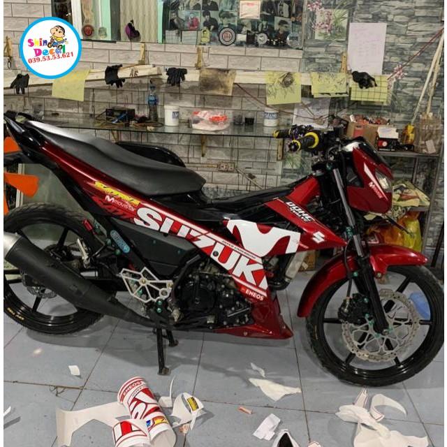 Tem rời satria fi movistar dán xe đỏ