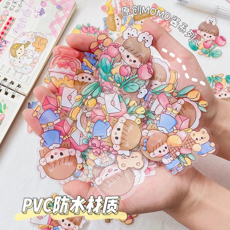 Sticker gói bé gái momo cắt sẵn 24 miếng