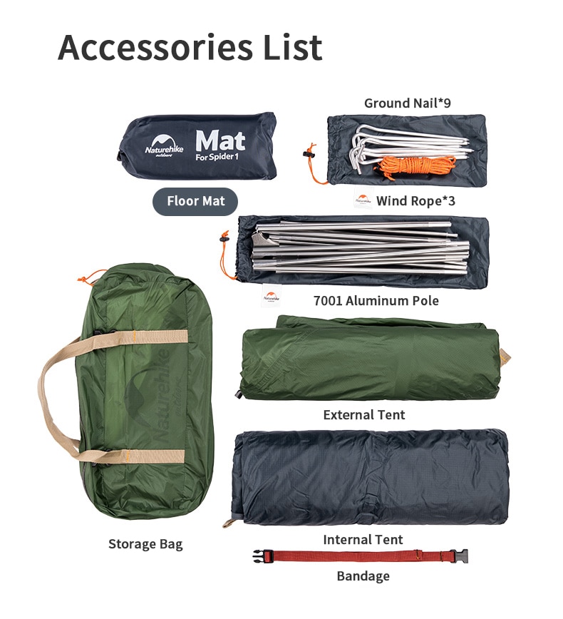 Lều cắm trại 1 người NatureHike NH18A095-D chính hãng, chống nước, chống tia UV, dễ dàng lắp đặt