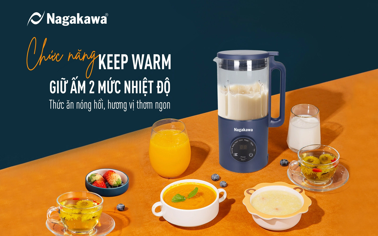 Máy làm sữa hạt đa năng Nagakawa NAG0825 (0,6L - 500W) - Hàng chính hãng