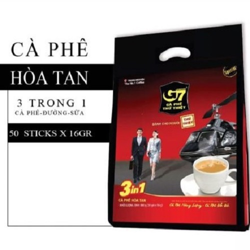 Cà Phê G7 3in1 Trung Nguyên Legend - Hòa tan sữa (Bịch 50 gói)