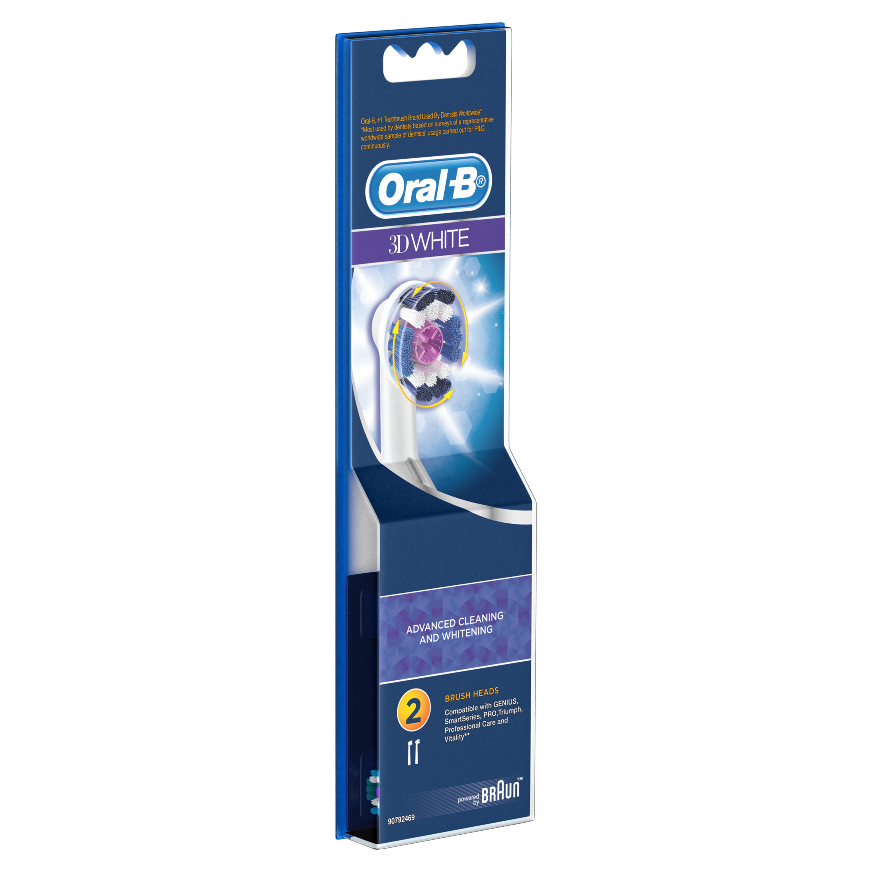 Combo Đầu Bàn Chải Điện ORAL-B 3D WHITE Làm Trắng và Làm Sạch Mảng Bám Hộp 2 Cái x2