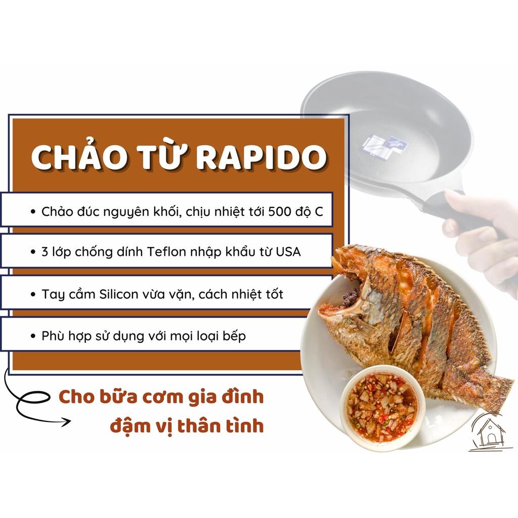Chảo chống dính đáy từ Rapdio - 3 lớp chống dính Teflon siêu bền, dùng được cho mọi loại bếp