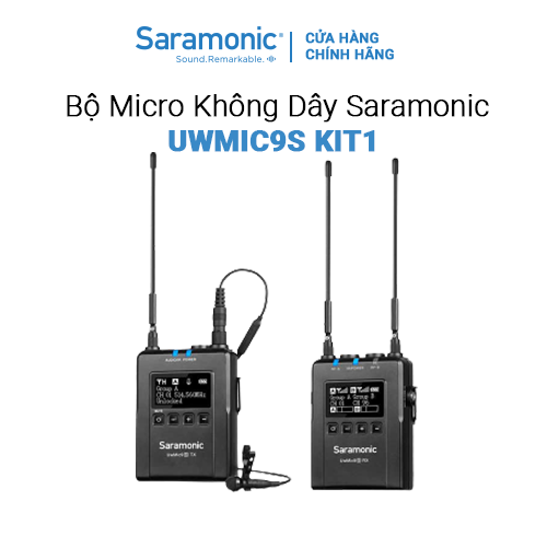 Bộ Micro Thu Âm Không Dây Saramonic Uwmic9s Kit1 Cho Máy Ảnh & Điện Thoại - Quay Phim / Vlog / Livestream - Hàng Chính Hãng