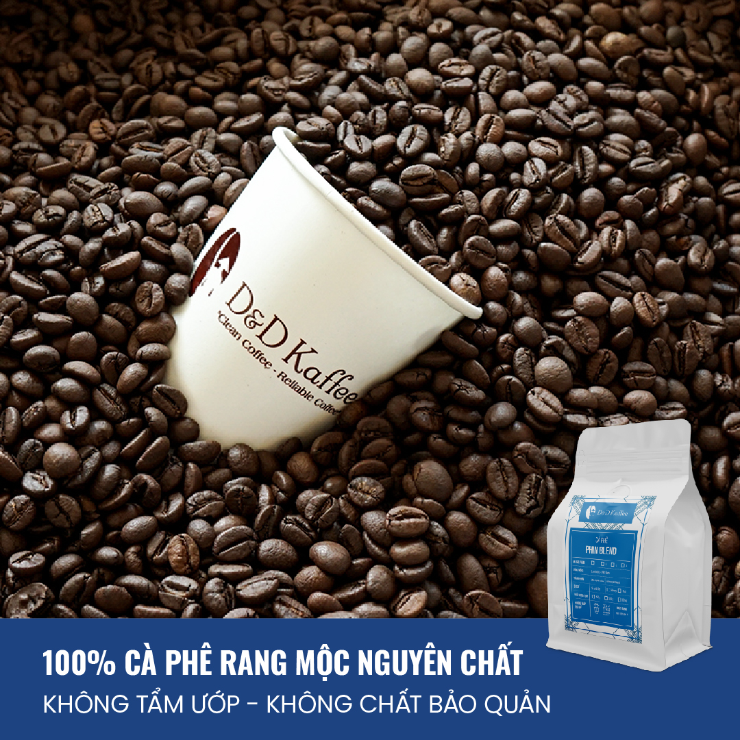 Cà phê Phin Blend, Cà phê nguyên chất 100% rang mộc, gói 250gr, D&amp;D Kaffee