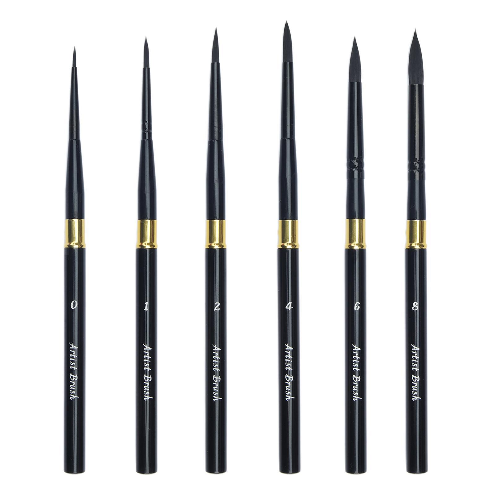 6pcs Brush Set Nylon Brushes for Oil Watercolor Artist Painting Art