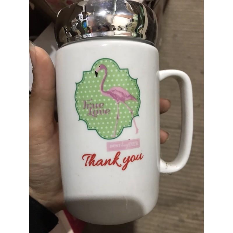 Cốc sứ nắp gương