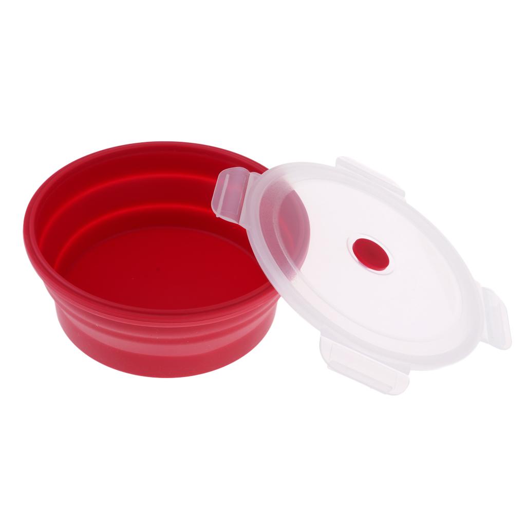 Collapsible Silicone Bowl with Lid for Outdoor Camping, Travel, Hiking and Indoor Home Kitchen