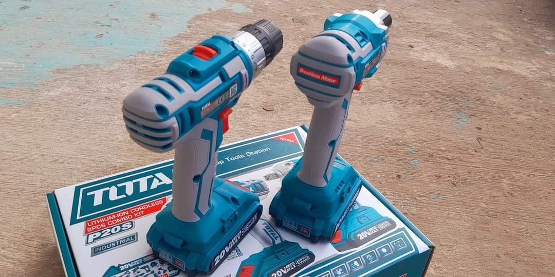 BỘ COMBO MÁY SIẾT BULOONG VÀ MÁY KHOAN DÙNG PIN 20V  TOTAL TCKLI2007 - HÀNG CHÍNH HÃNG