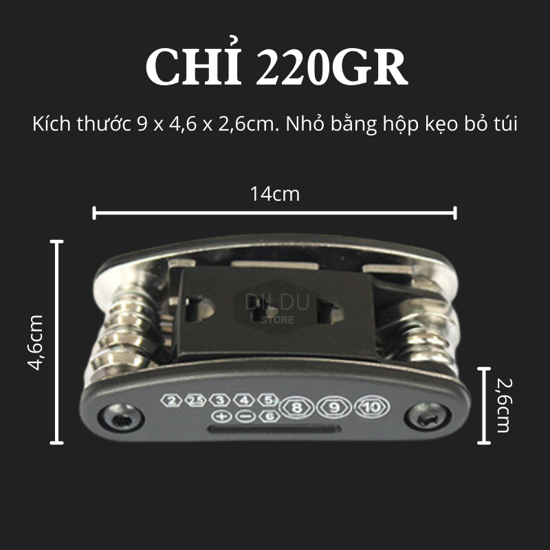 Hình ảnh Dụng Cụ Sửa Xe Đạp 16 trong 1 - Bộ Tua Vít Đa Năng Mini - Cờ Lê Đa Năng/ Tô Vít Đa Năng - Phụ Kiện Xe Đạp - Hàng Chính Hãng