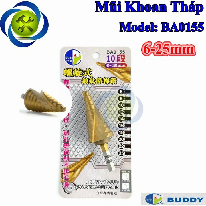 Mũi khoan tháp xoắn đuôi lục giác Đài Loan Buddy BA0155 6-25mm