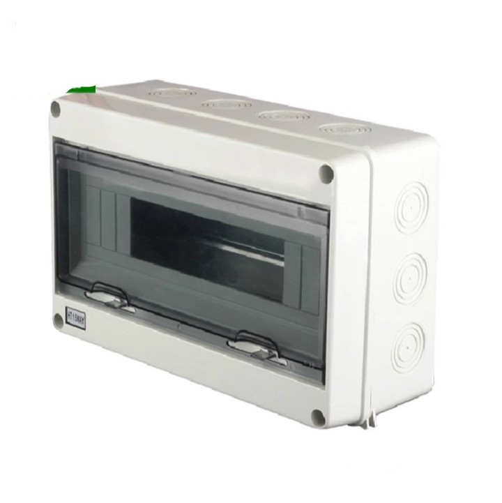 Tủ điện nổi nhựa gắn CB ngoài trời chống nước, chống cháy, chống bụi 15 way Ip65