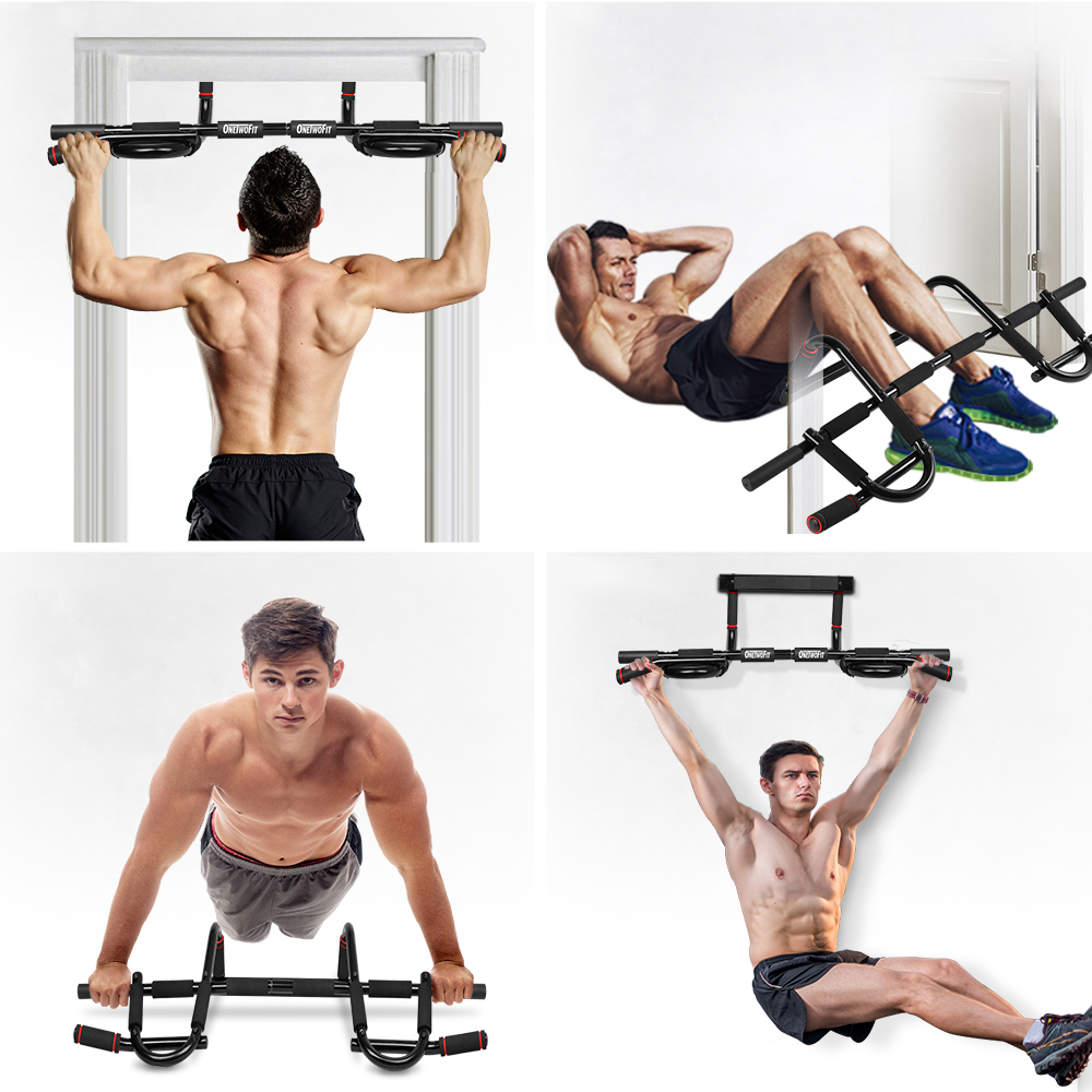 OneTwoFit Thanh xà đơn nhiều tay nắm gắn khung cửa Pull Up Bar Phòng tập thể dục OT005