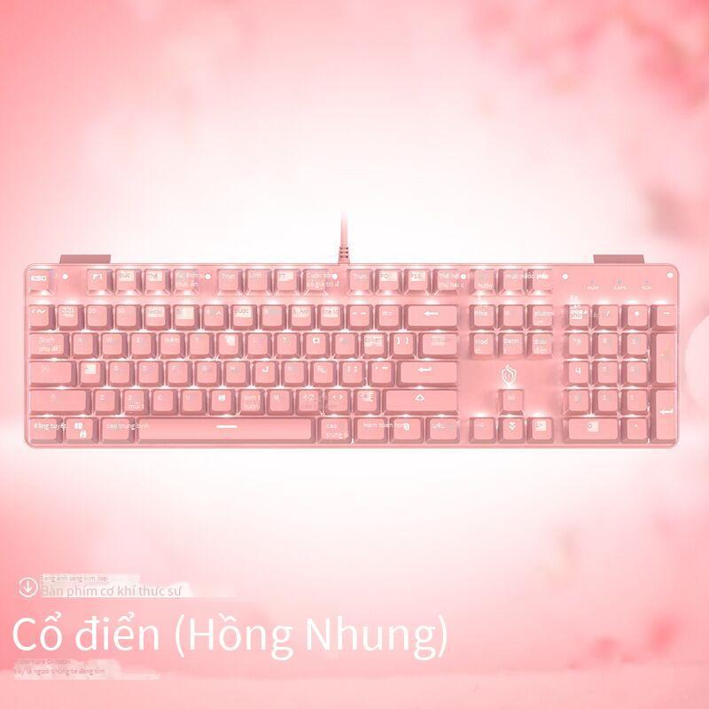 Phong cách mới nhất trục xanh Punk thực bàn phím cơ máy tính để bàn máy tính xách tay Internet có dây cafe game cô gái dễ thương lưới bàn phím màu đỏ