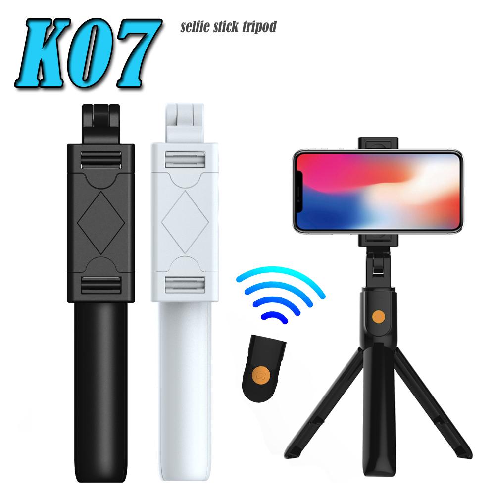 Gậy selfie tripod K07 gậy nối dài mini tripod có remote tháo rời cho smart phone giá đỡ điện thoại selfie Màu sắc: Đen