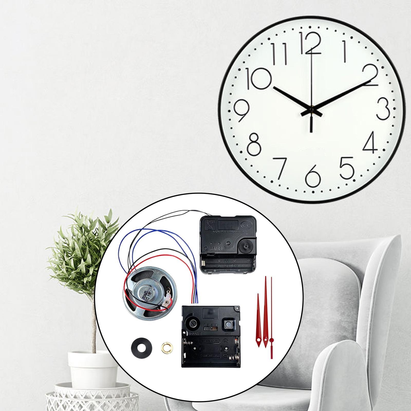 DIY Wall Clock Movement Mechanism Pendulum Clock Movement Replacement with Music Chime Box with Hands for Club Bar Office Wooden Wall Clocks