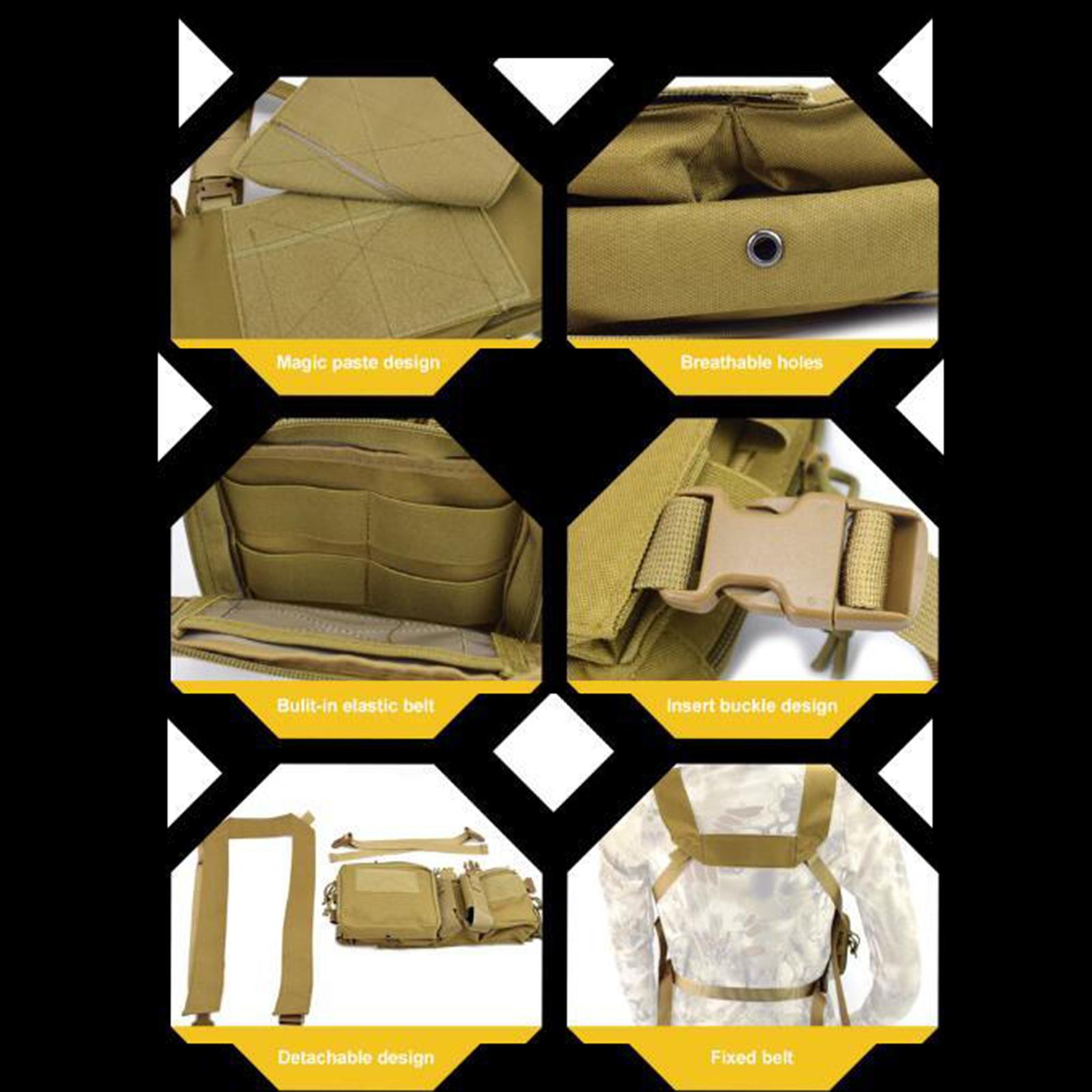 Tactical Vest with Magazine Pouch Carrier Molle Protective Khaki