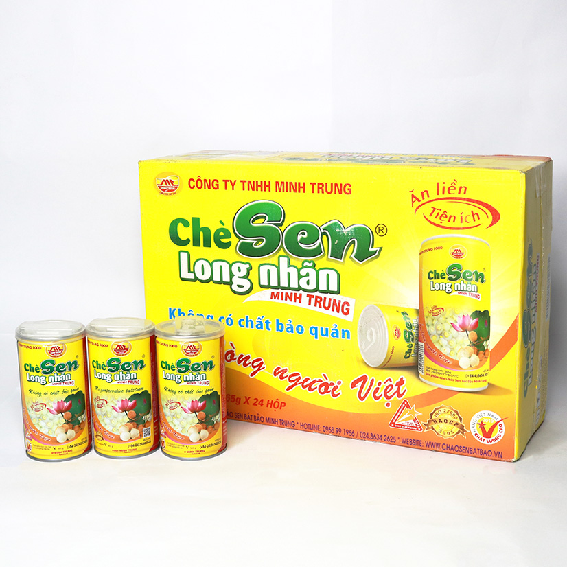 Chè sen long nhãn Minh Trung 365g (thùng 24 lon - Chè Sen Long Nhãn 24)