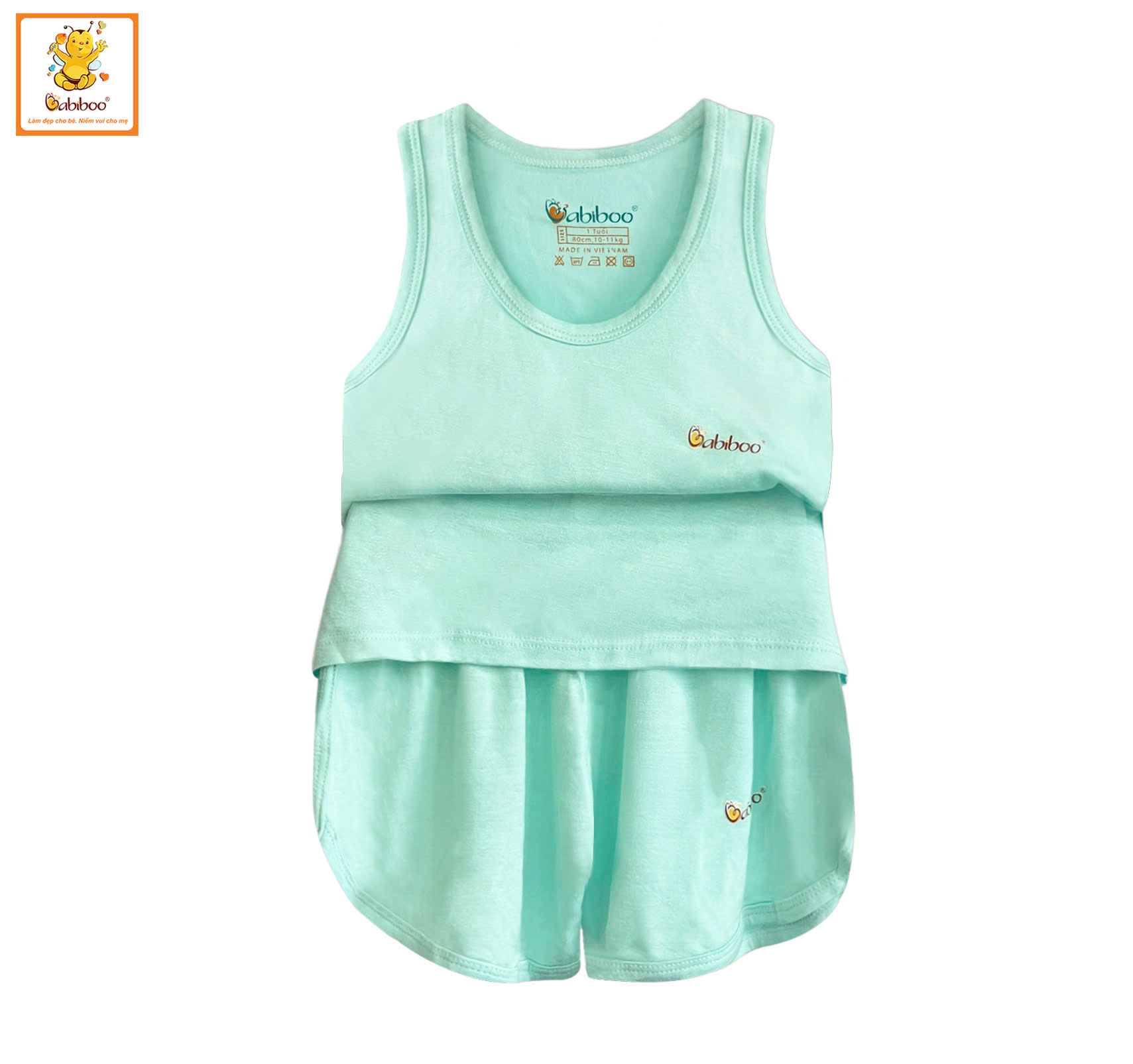 Đồ bé trai Babiboo áo thun ba lỗ, chất vải Viscose thoáng khí ,mát mẻ (6kg- 18kg ) BTK42