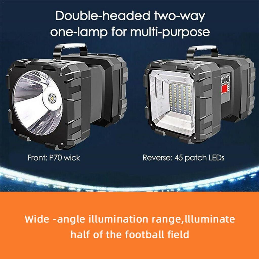 Super Bright Rechargeable Flashlight, Portable Handheld Spotlight , High Lumen Waterproof Searchlight with USB Output as Power Bank for Outdoor