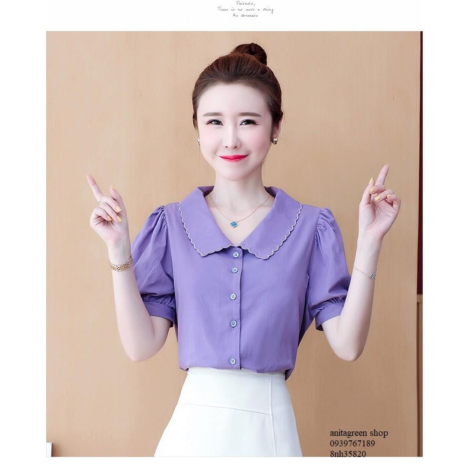 Nh35820-SƠ MI NỮ TAY PHỒNG MÀU TÍM