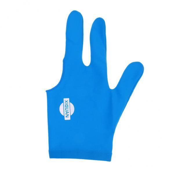 10xSpandex Snooker Billiard Pool Cue Glove Left Hand 3 Finger Accessory Blue