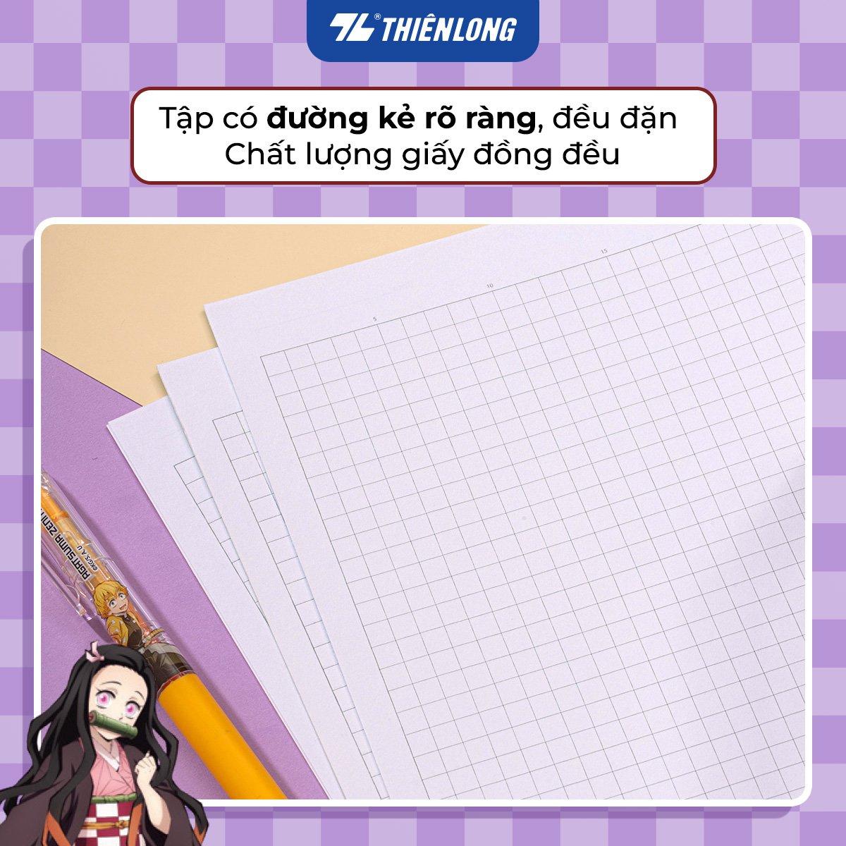Combo 5/10 Tập vở Thiên Long 80/120 trang kẻ caro 6mm 70gsm - dành cho học sinh, sinh viên - Phiên bản Demon Slayer
