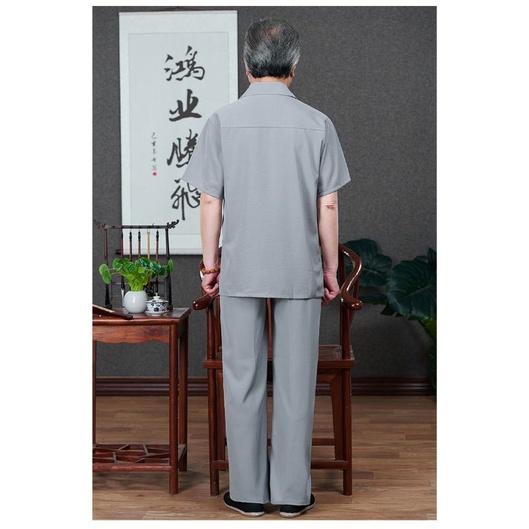 Đồ bộ mặc nhà nam trung niên cho bố_ sét bộ đũi cổ sơ mi sang trọng