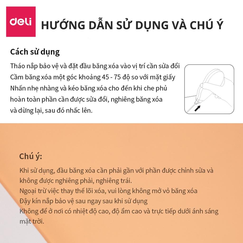 Set bút xóa băng cao cấp Deli Dài 30m/c - 2 chiếc/vỉ - 8170 .