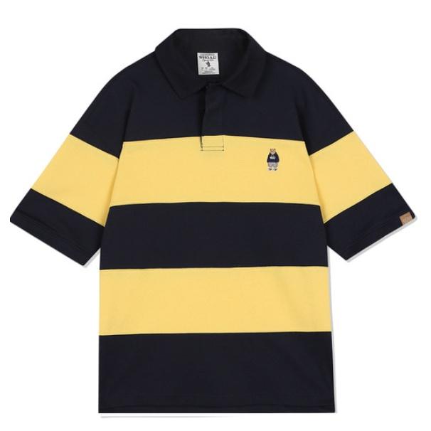 Áo thun Unisex Form rộng Polo Whoau Striped