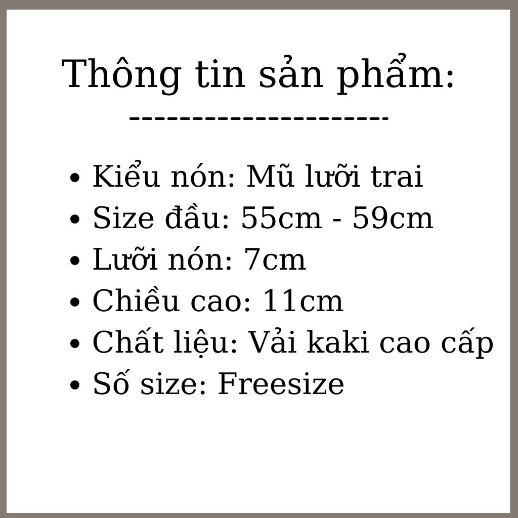 Mũ lưỡi trai nam nữ CAPMEN, nón kết trơn đen cao cấp mã TS93