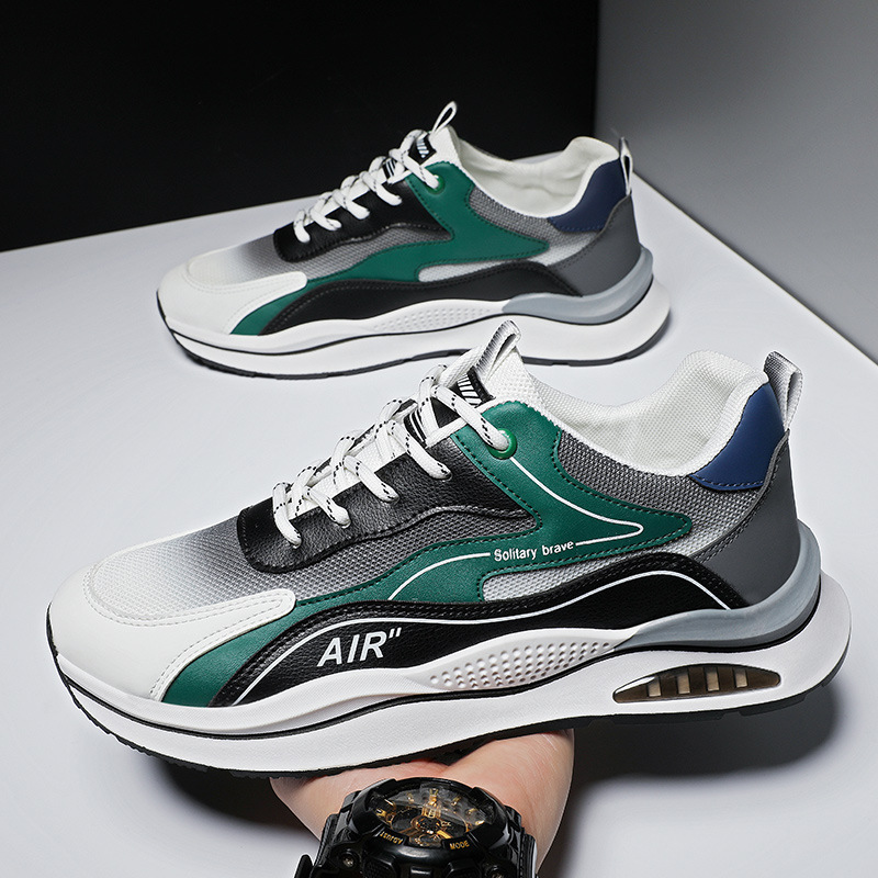 Giày Thể Thao Nam GEMI- Giày Sneaker Xanh Lá - Màu Xanh Lam - Xám, Đế Giày Chạy Bộ Chống Sốc - G5326