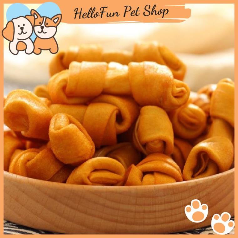 Xương da bò xoắn hai đầu thơm ngon cho thú cưng